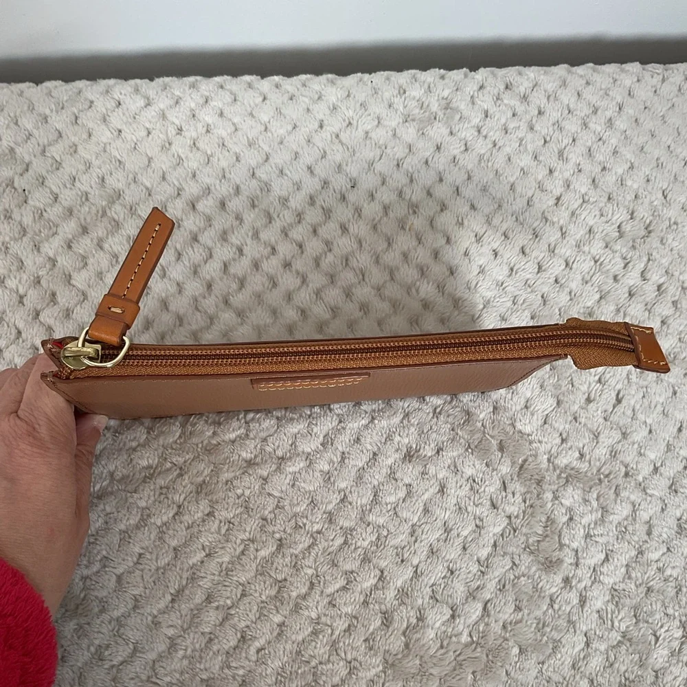 Dooney & Bourke Brown Lambskin Leather Pouch Clutch Wallet NWOT